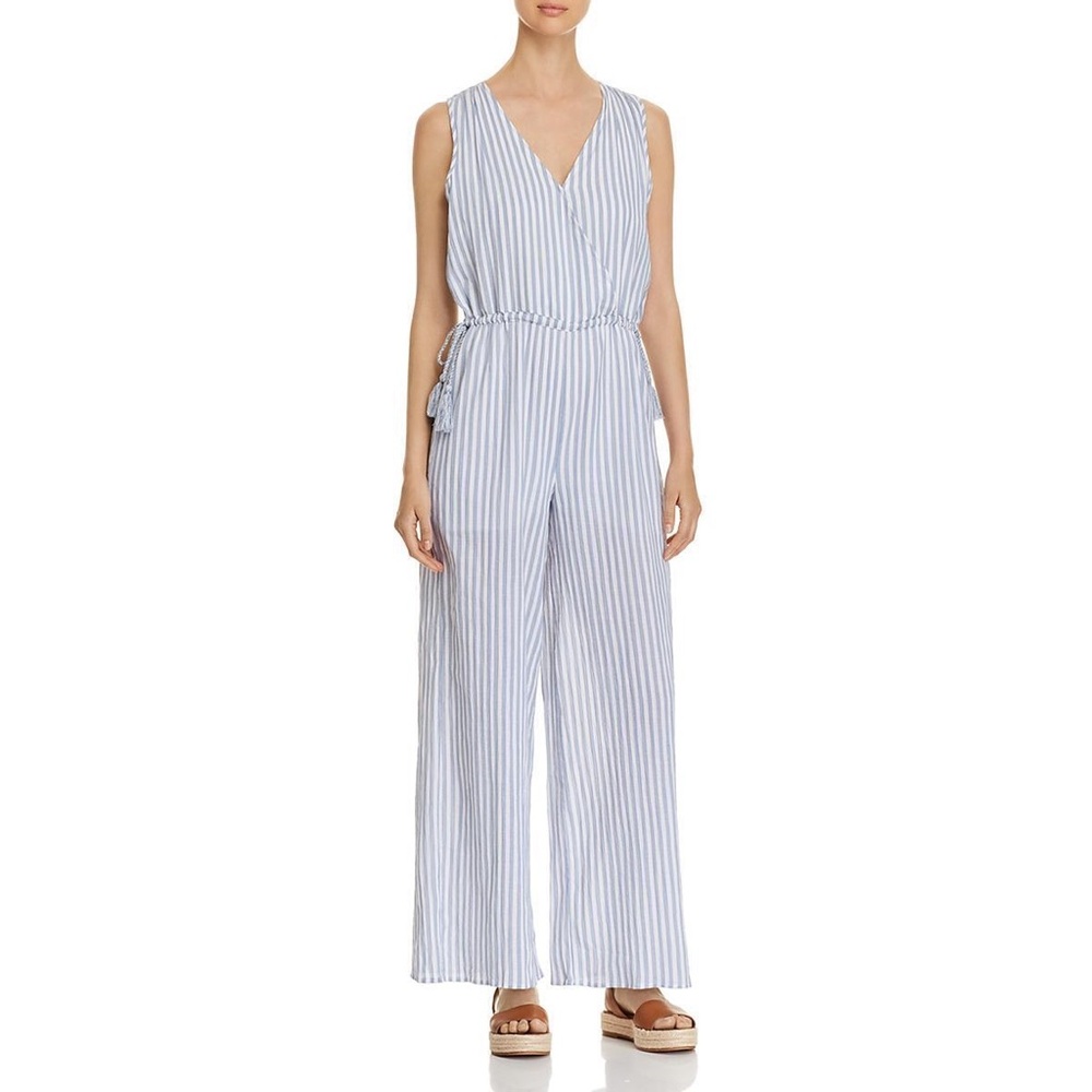 Cupio Coastal Striped Tassels Wide Leg Jumpsuit
